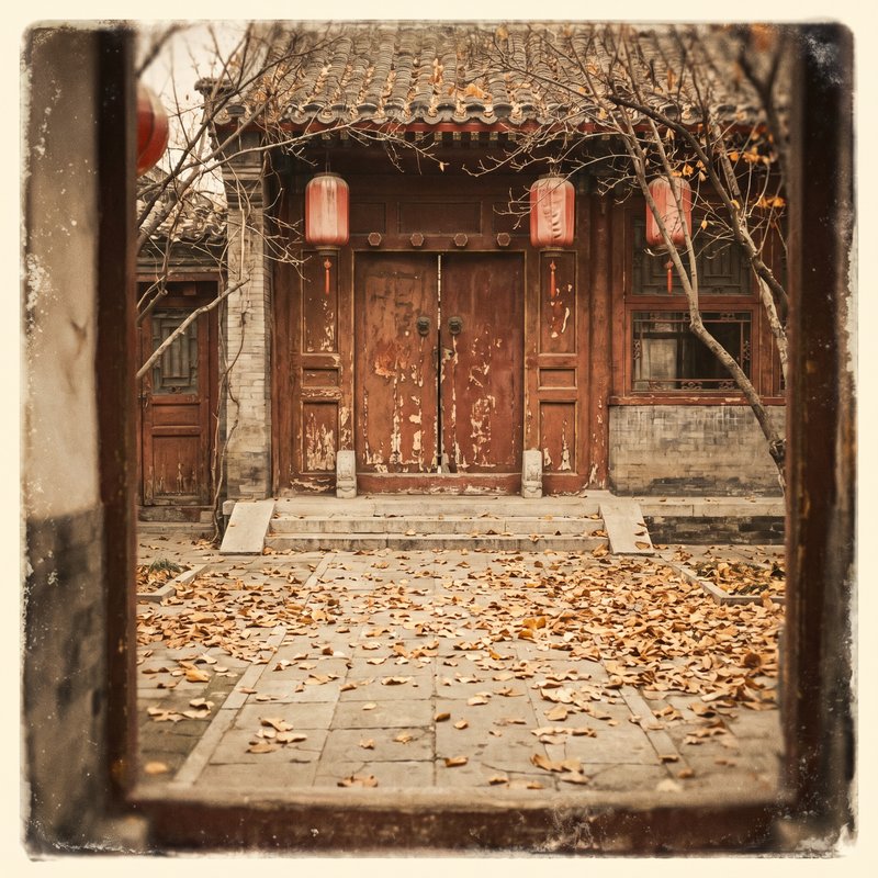 樱花视频复古摄影 - 传统中式庭院秋日胶片